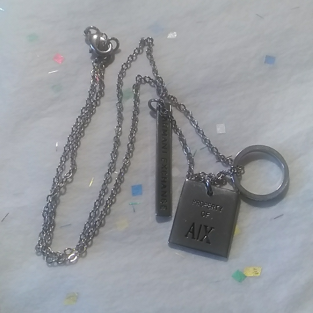 A/X ARMANI EXCHANGE CHAIN AND 3 CHARMS